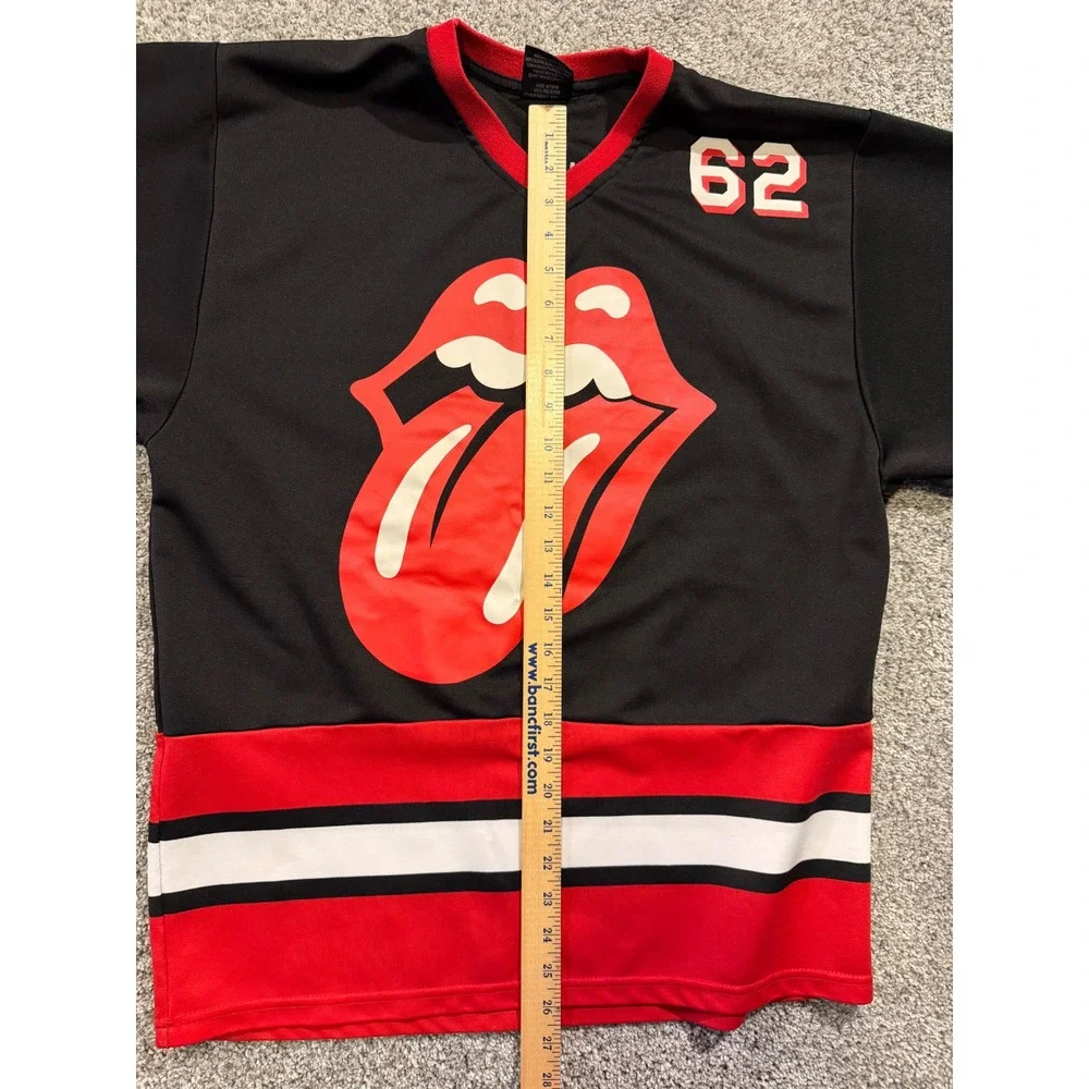 Rolling Stones Hockey Jersey Black Red White Number 62‎ Graphic Mens M 2017 Tour